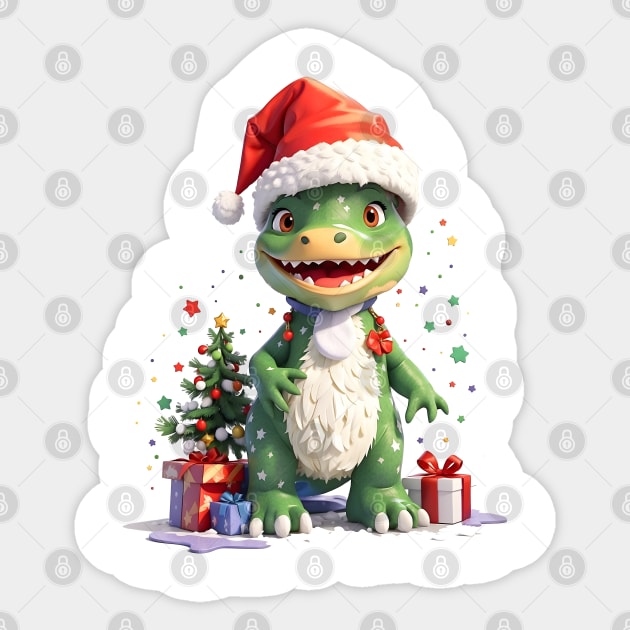 Christmas Trex Dinosaur Sticker by Jurassic Merch